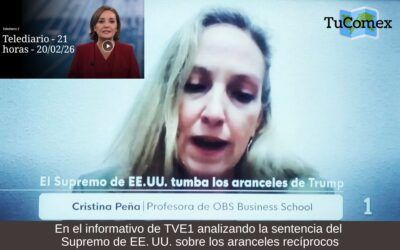 En el informativo de TVE1 analizando la sentencia del Supremo de EE. UU. sobre los aranceles recíprocos